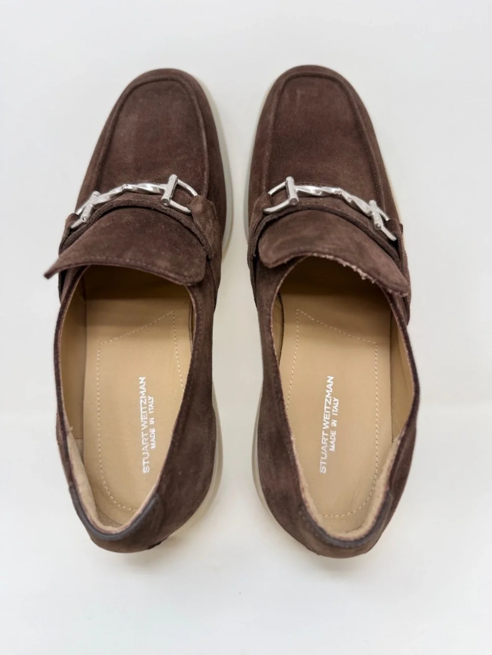 New Stuart Weitzman Aurelio Loafer Dark Brown Suede Sz 10.5